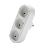 Разветвитель 3-м плоский без заземл. 10А 2200Вт 250В бел. DОМТОК 2655