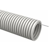 Труба гофрированная ПВХ d40мм с протяжкой сер. (уп.15м) TOKOV ELECTRIC TKE-TG/P-40-C06/15