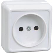 Розетка 1-м ОП Октава 10А IP20 без заземл. бел. IEK ERO10-K01-10-DC